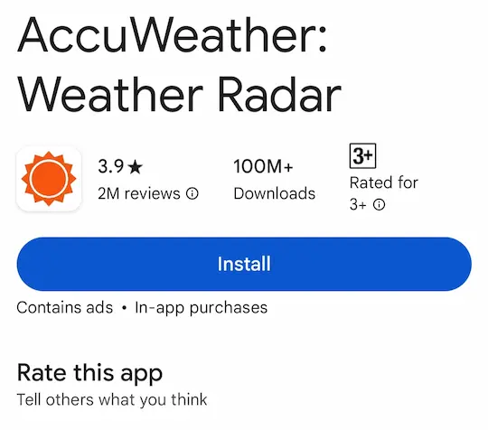 step 1, AccuWeather App install करें