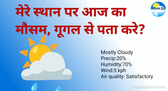 Mere sthan per aaj ka mausam, Google se pata Kare? 3 Mere sthan per aaj ka mausam