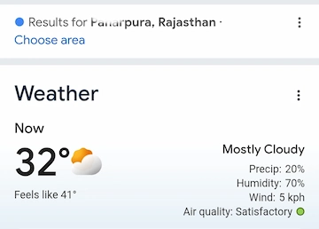 Mere sthan per aaj ka mausam, Google se pata Kare? 7 mere sthan ka live Mausam ki jankari