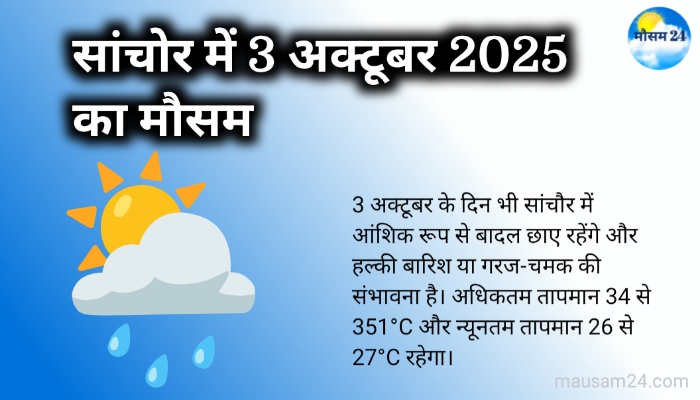 Sanchore mein 3 October ka mausam